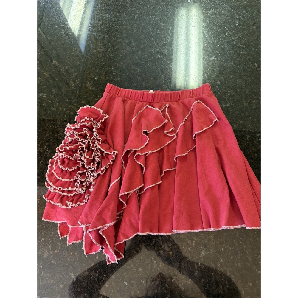 Lemon Loves Lime Girls Ruffle Skirt Sz 8 Knot Red White Summer Beachy